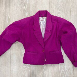 Vintage Rodier Paris Wool Blazer – Fuchsia – Made in France – Size 40